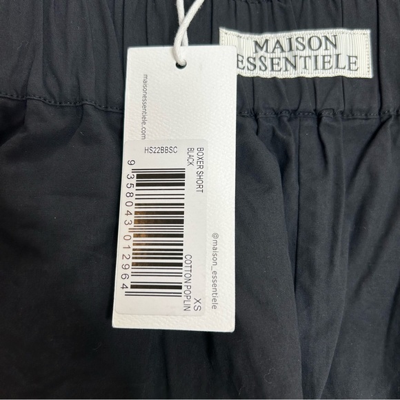Maison Essentiele black boxer shorts cotton poplin size xs - Picture 2 of 6